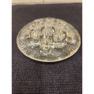 Vintage Clear Glass 16-Hole Flower Frog 4.5 Diameter, Floral/Marble Arrangements